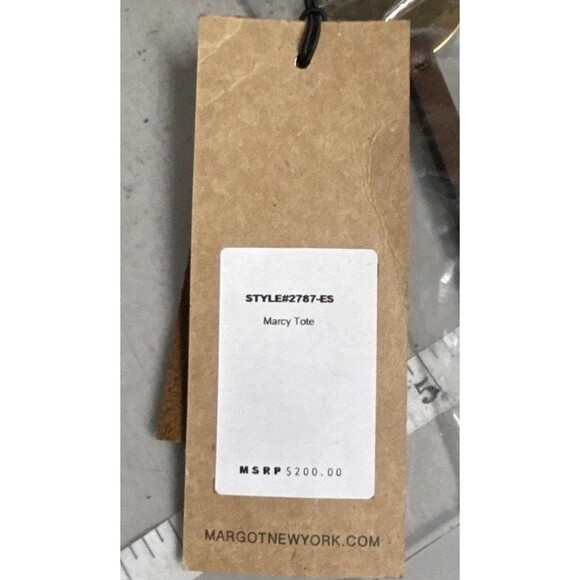 Margot New York Marcy Tote in Cognac 100% Genuine Leather Shoulder Bag Brown - Picture 5 of 10